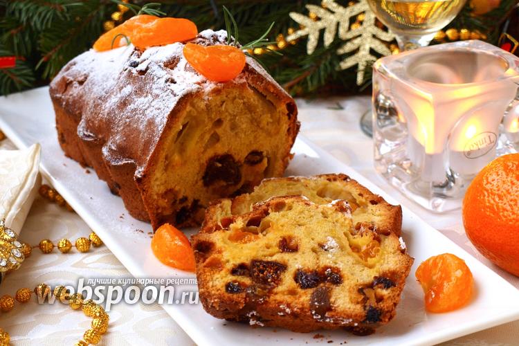 Фото Рождественский кекс с мандаринами и сухофруктами