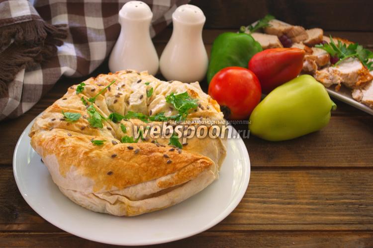 Фото Пирог из лаваша с горошком и сыром