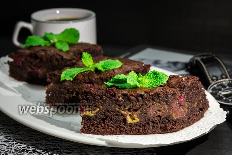 Фото Шоколадный пирог с малиной и маскарпоне