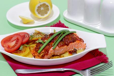 Фото рецепта Форель запечённая в домашнем соусе