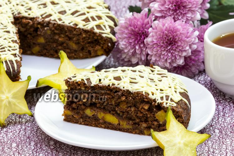 Фото Шоколадно-миндальный пирог с манго