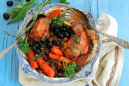 Фото рецепта Кролик с овощами в красном вине