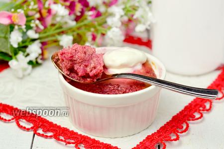 Фото рецепта Творожно-рисовая запеканка со свёклой