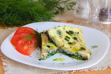 Фото рецепта Зелёный омлет с крапивой