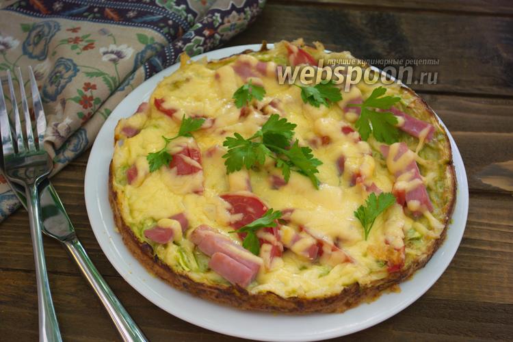 Фото Кабачковая пицца с грудинкой и помидорами