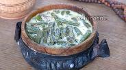 Фото рецепта Спаржевая фасоль тушёная в сметане с грецкими орехами