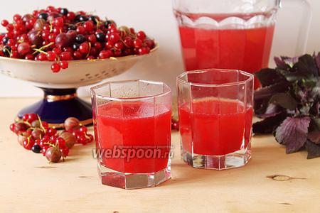 Фото рецепта Ягодный шербет с базиликом