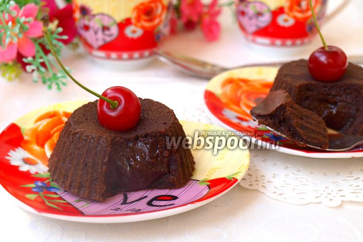 Фото Горячее шоколадное пирожное