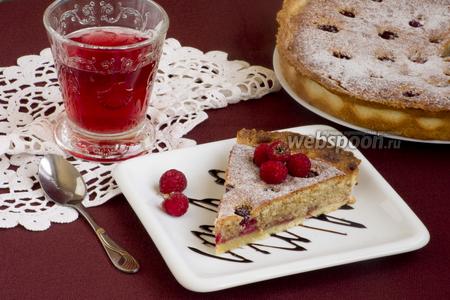 Фото рецепта Малиновый пирог с франжипаном
