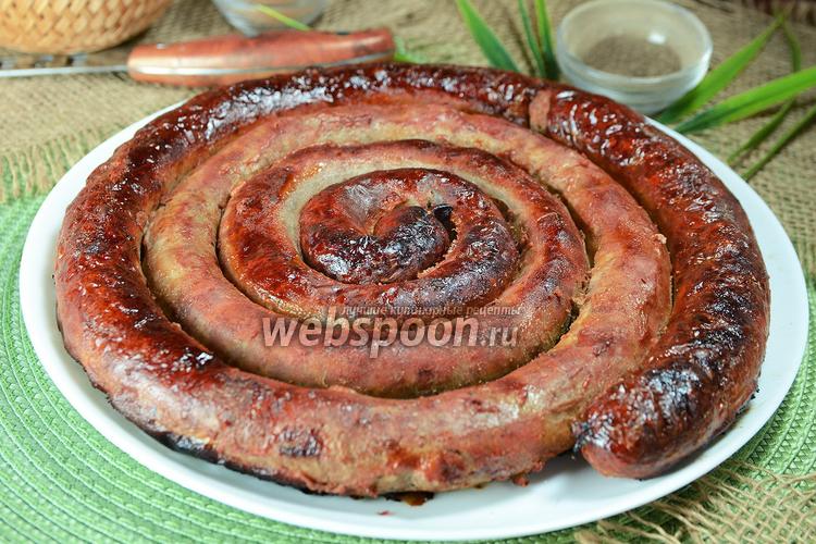 Фото Рубленая свиная чесночная колбаска