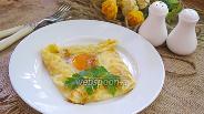 Фото рецепта Блин с яйцом, бужениной и сулугуни