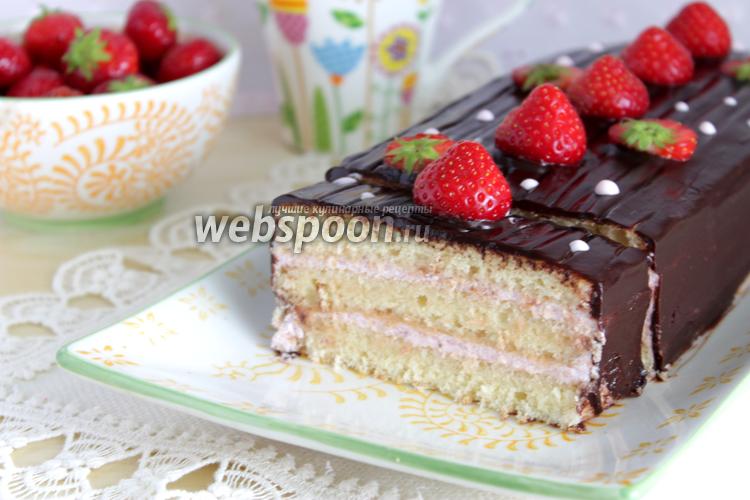 Фото Творожный торт с клубникой