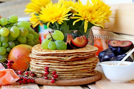 Фото рецепта Панкейки из творога с тыквой