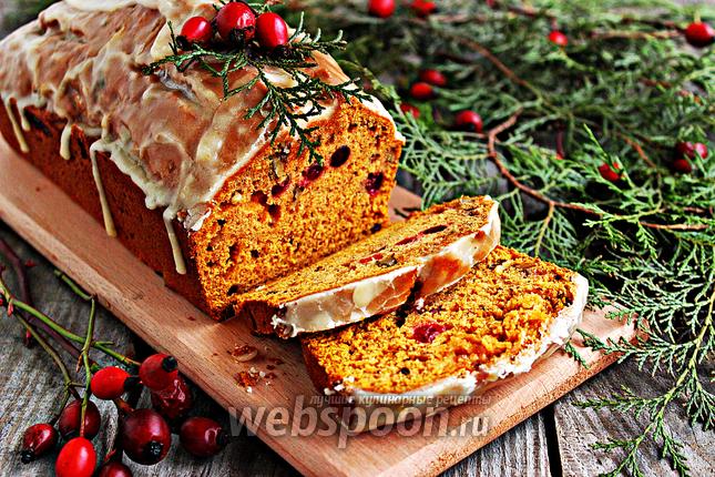 Фото Тыквенный кекс с клюквой и орехами