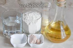 Итак, продукты для приготовления армянского хлеба матнакаш: мука пшеничная, вода, дрожжи (можно сухие 3 грамма), соль, сахар, масло подсолнечное без запаха.