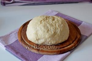 Замесить мягкое эластичное тесто. Выложить его в миску, накрыть пищевой плёнкой и убрать в тёплое место на 1-1,5 часа.