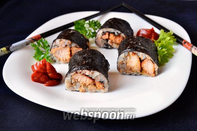 Фото Роллы с гречкой и свиным мясом