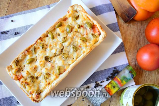 Фото Слоёный пирог с тилапией и кальмаром