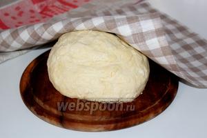 Должно получиться мягкое, не липнущее к рукам, эластичное тесто.
Накрыть его салфеткой и оставить «отдохнуть», пока займёмся начинкой.