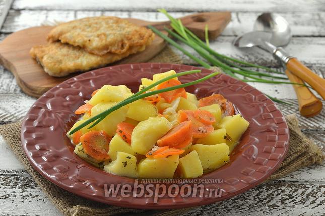 Фото Картофель тушёный в молоке в мультиварке