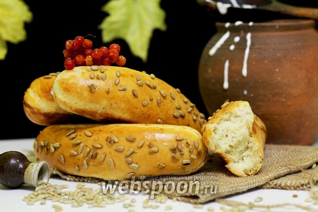 Фото Ароматные багеты с семечками в хлебопечке
