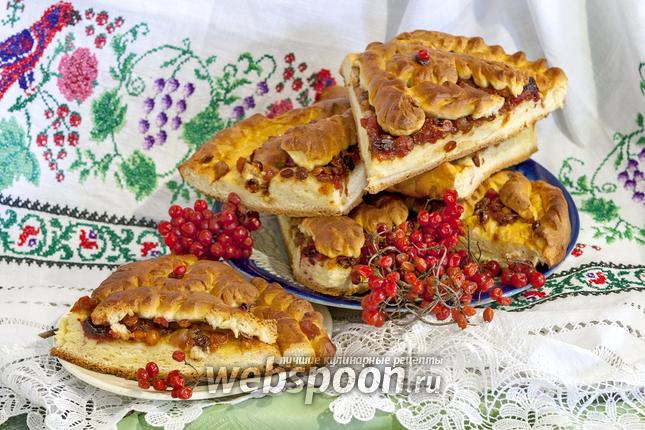 Фото Открытый пирог с калиной