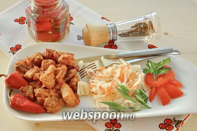 Фото Нежная свинина с имбирём и квашеной капустой