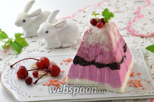 Фото Творожная пасха с консервированной вишней