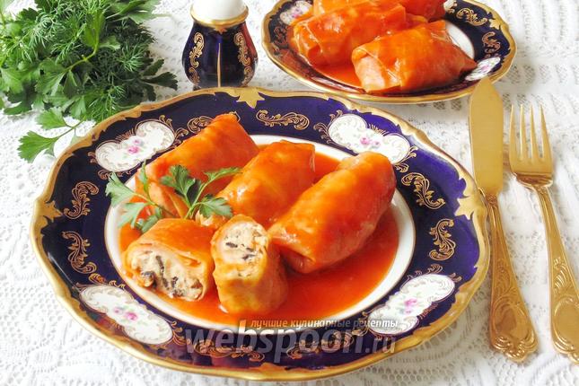 Фото Голубцы с курицей и грибами