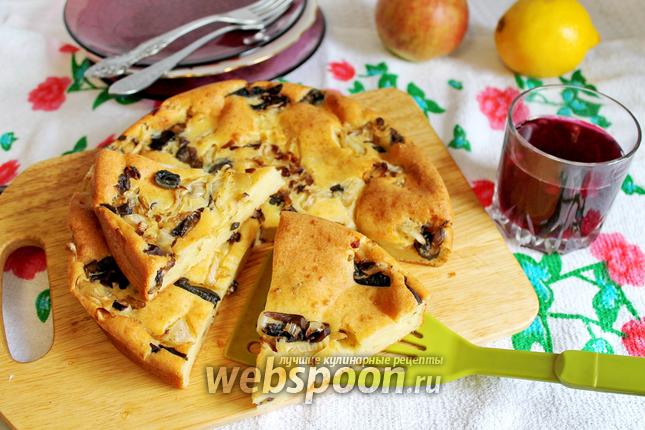 Фото Пирог заливной с капустой и грибами
