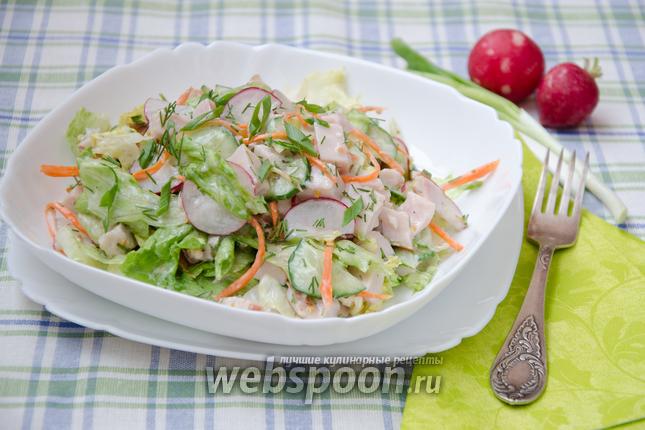 Фото Салат с копчёной курицей и огурцом