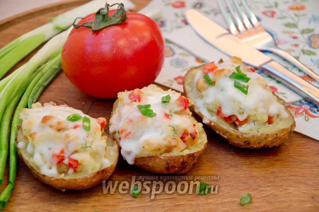 Фото Картофельные лодочки с копчёной курицей