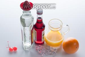 Количество, состав компонентов и способ приготовления я даю по рекомендациям Интернациональной Ассоциации Барменов. Какая именно у вас будет текила, с их точки зрения, роли не играет. Апельсиновый сок допускается не свежевыжатый. Гренадин — это, в сущности, гранатовый сироп. Льда требуется столько, чтобы заполнить стакан хайбол (круглый высокий), 1 кружок апельсина и 1 вишенка нужны для сервировки.
