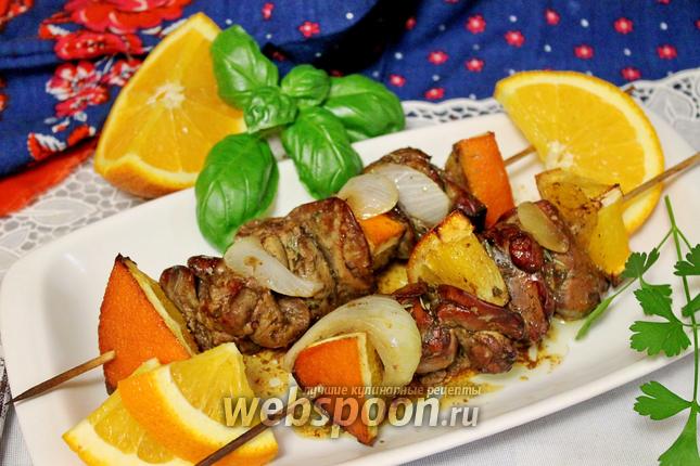 Фото Сувлаки из куриной печёнки