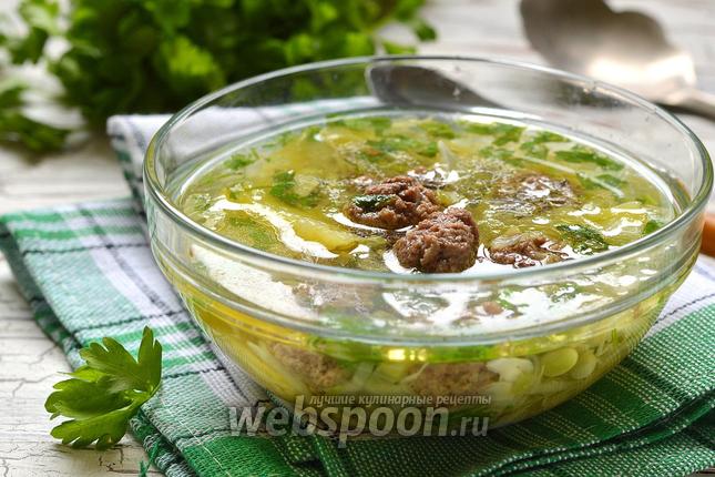 Фото Суп с фрикадельками и капустой