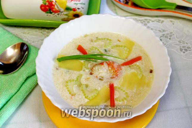 Фото Рыбный суп с картошкой и креветками