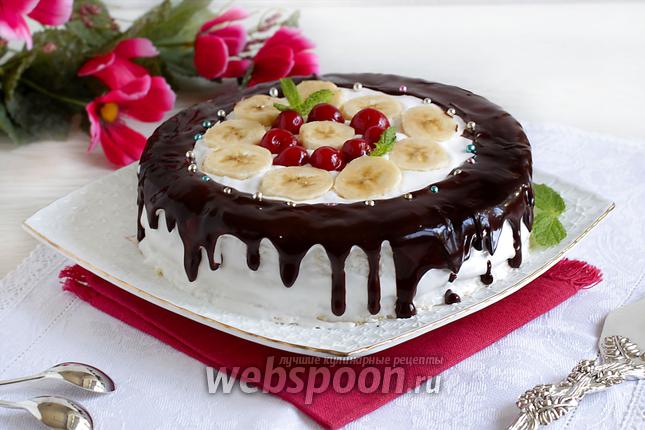 Фото Фруктовый торт из микроволновки