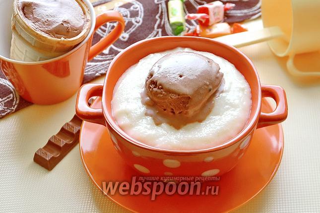 Фото Манная каша с шоколадным мороженым