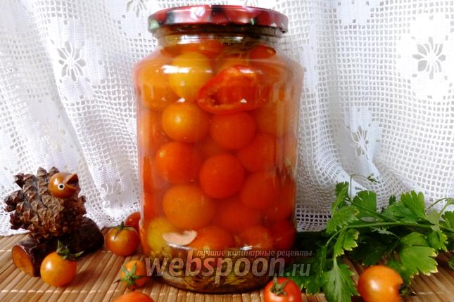Фото Маринованные помидоры черри с корицей