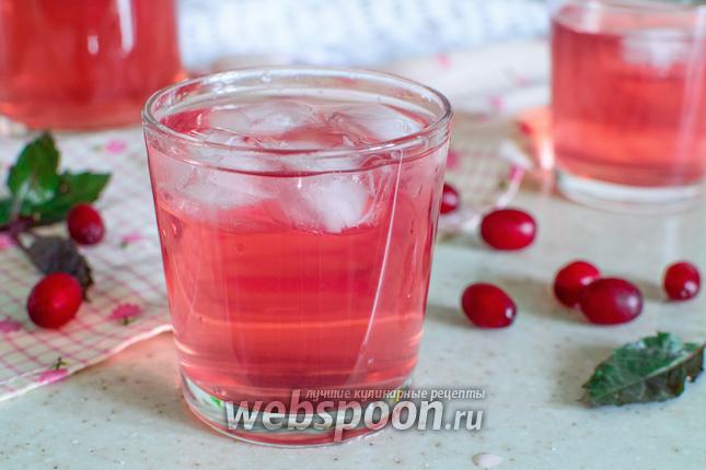 Фото Компот из кизила с базиликом и лимоном