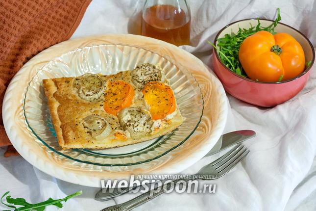 Фото Пицца с белым баклажаном и соусом Альфредо