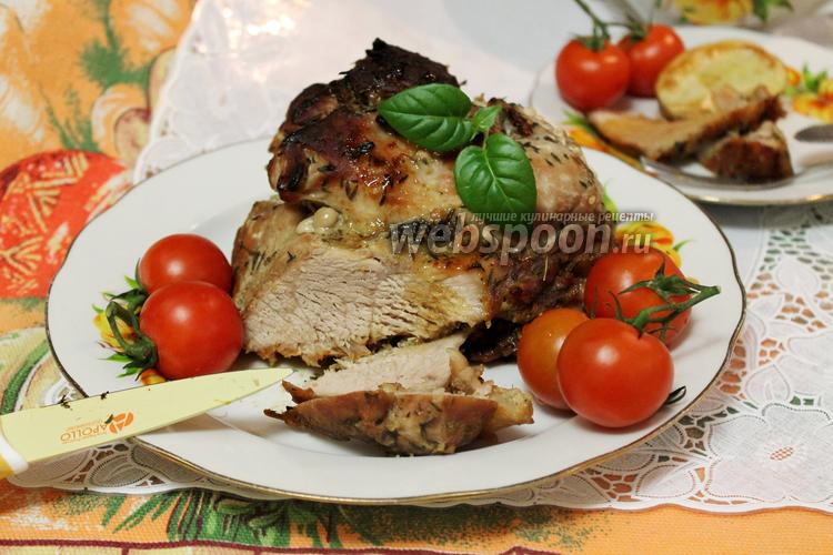 Фото Свинина в горчично-медовом маринаде с тимьяном в духовке