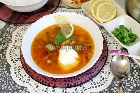 Фото рецепта Солянка с курицей