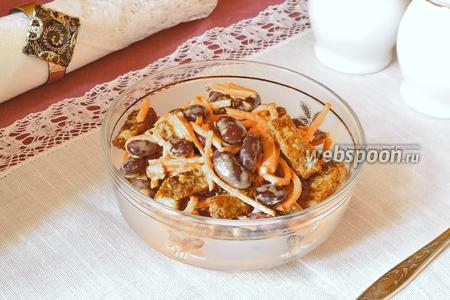 Фото рецепта Салат с фасолью и морковью по-корейски