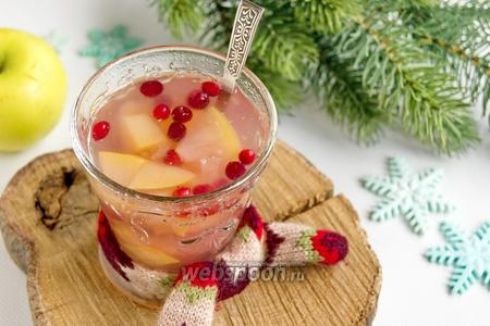 Фото рецепта Компот из клюквы и яблок