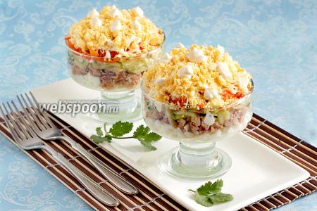 Фото рецепта Слоёный салат с тунцом