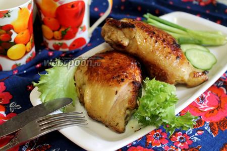 Фото рецепта Куриные бёдра в пряном маринаде жареные