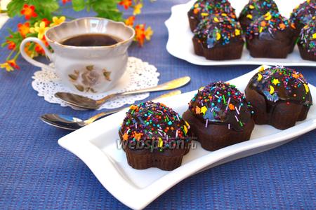 Фото рецепта Постные шоколадные кексы с глазурью