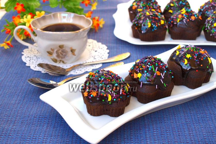Фото Постные шоколадные кексы с глазурью