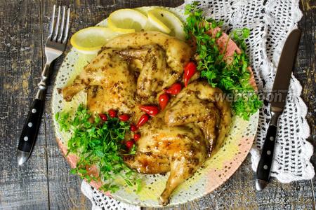 Фото рецепта Цыплёнок «а-ля табака» в духовке